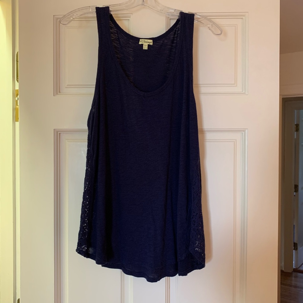 Navy pj salvage flowy tee